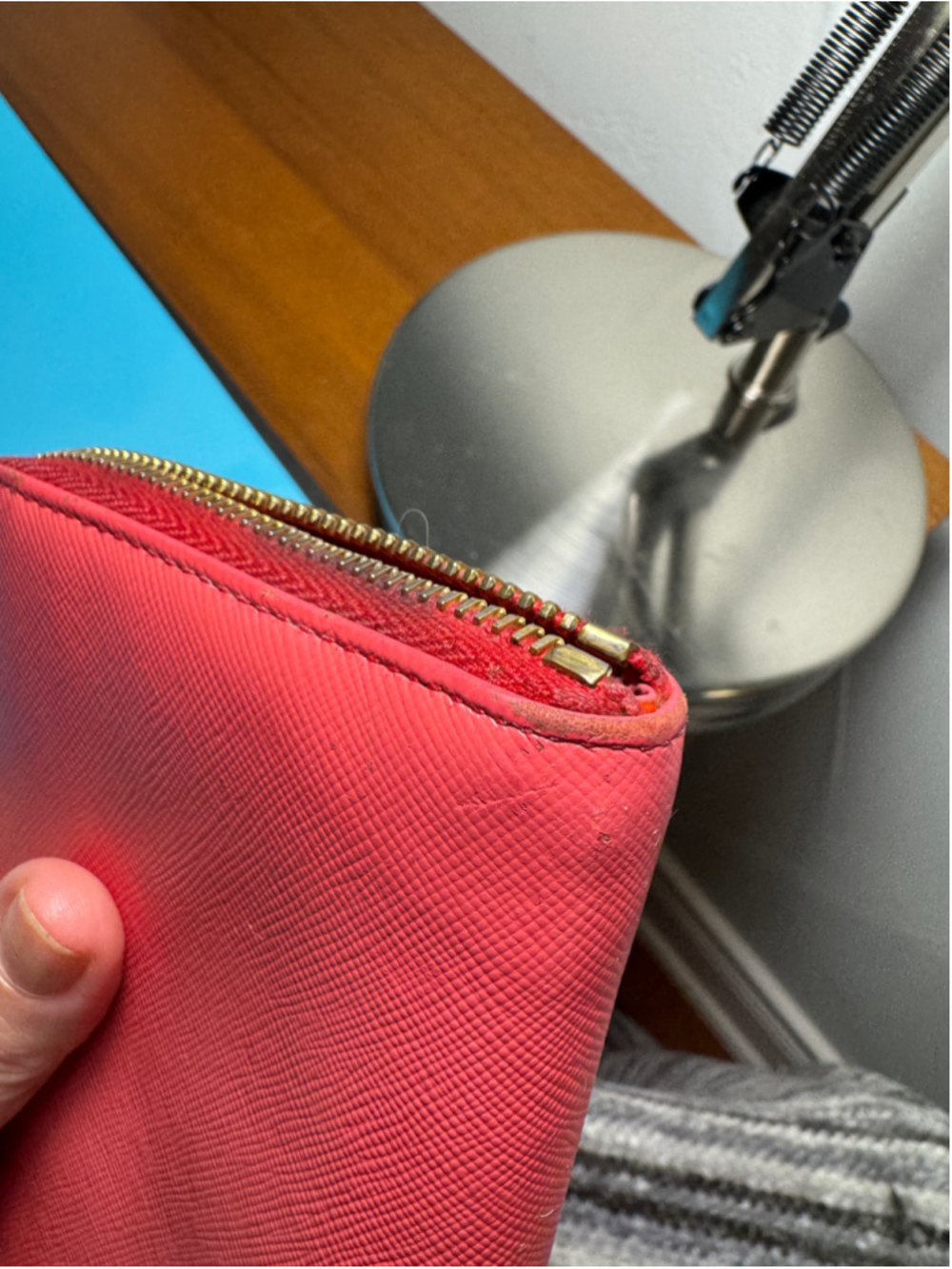 Prada Bow Long Wallet Dark Coral Pink - Picture 9 of 14